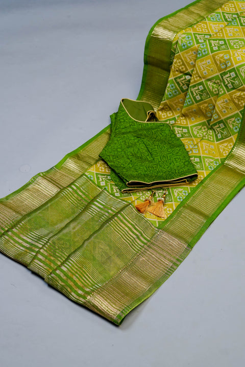 Green Chanderi Cotton Saree