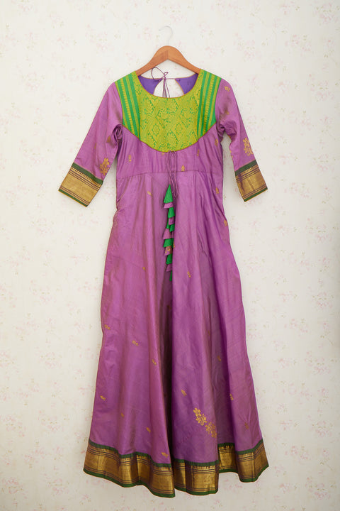Lavender Pure Silk Traditional Gown