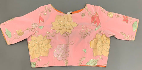 Baby Pink Blouse with all over sequence