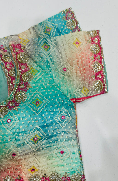 Mint colored soft organza saree | Fancy Look