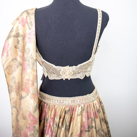 Gold Floral Lehenga