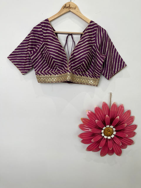 Purple and Cream Blouse