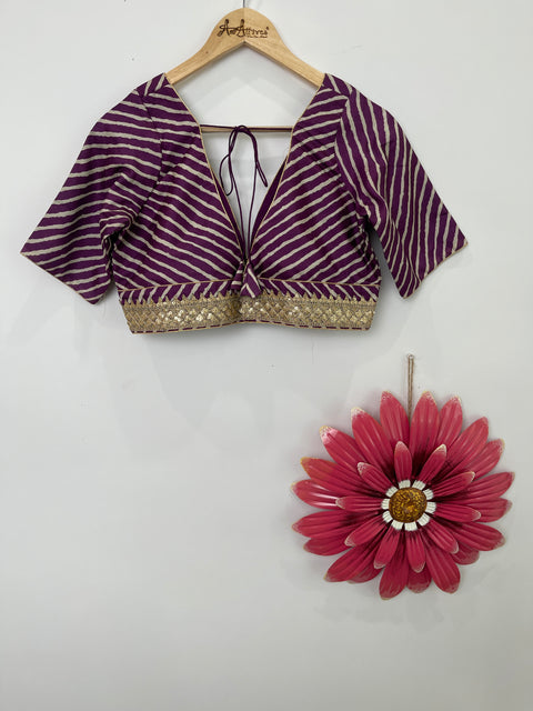Purple and Cream Blouse