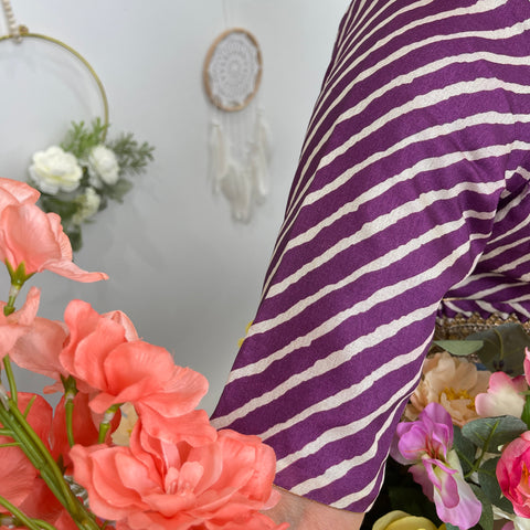 Purple and Cream Blouse
