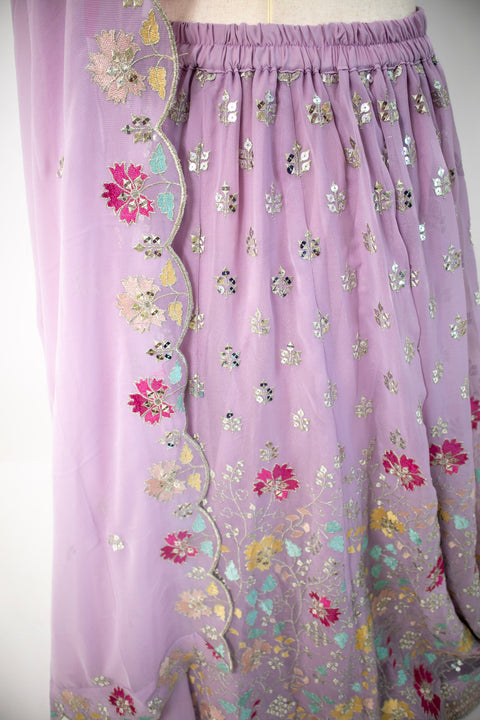 Lavender floral Lehenga