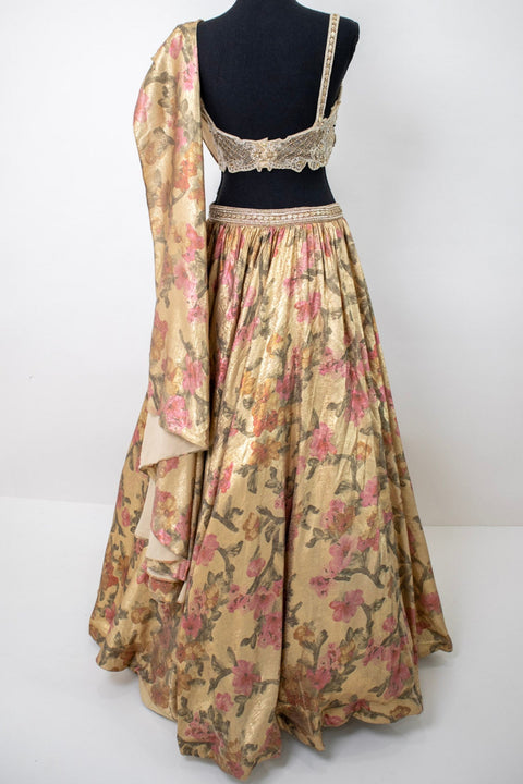 Gold Floral Lehenga