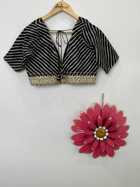 Black and Cream Blouse