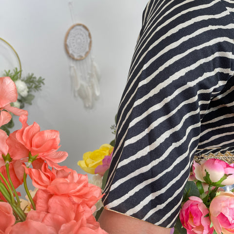 Black and Cream Blouse