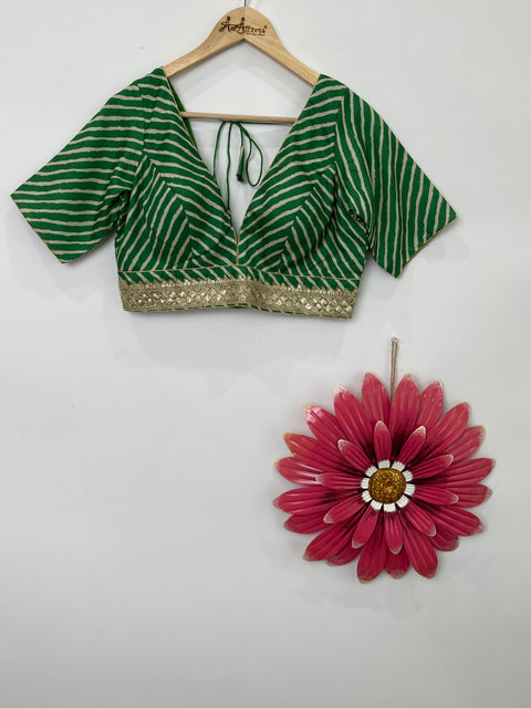 Green and Cream Blouse