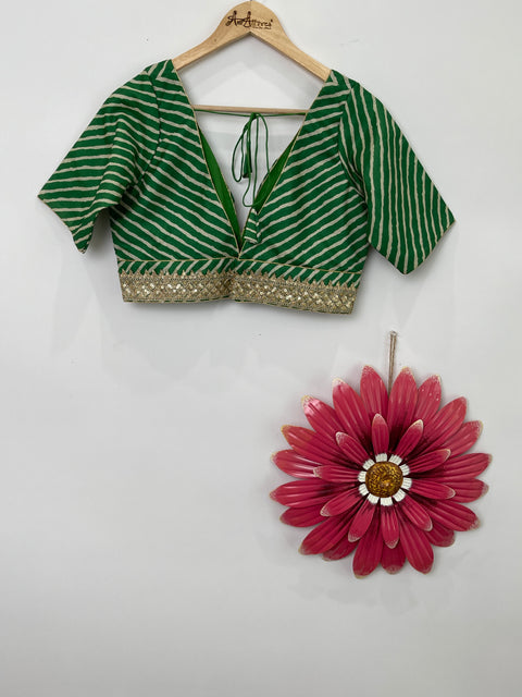 Green and Cream Blouse