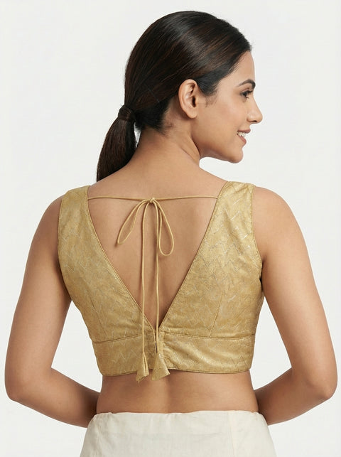 Light Gold Brocade Readymade Blouse