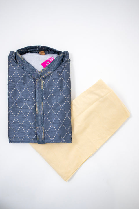Greyish Blue Kurta set