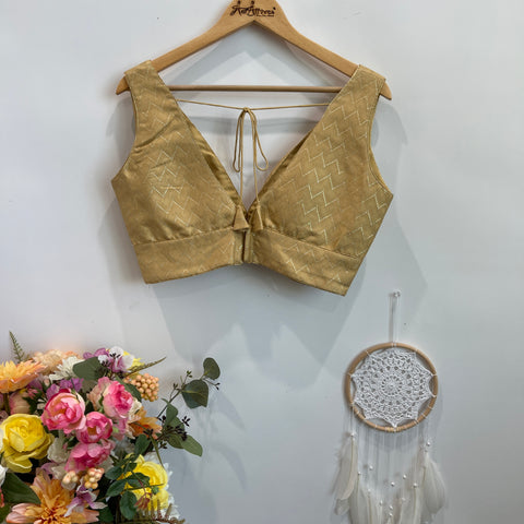 Light Gold Brocade Readymade Blouse
