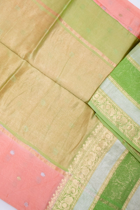 Peach Raw Mango saree