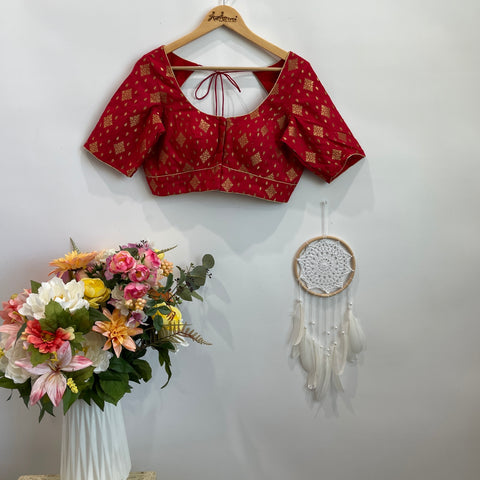 Red Chanderi Blouse