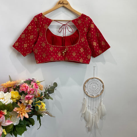 Red Chanderi Blouse