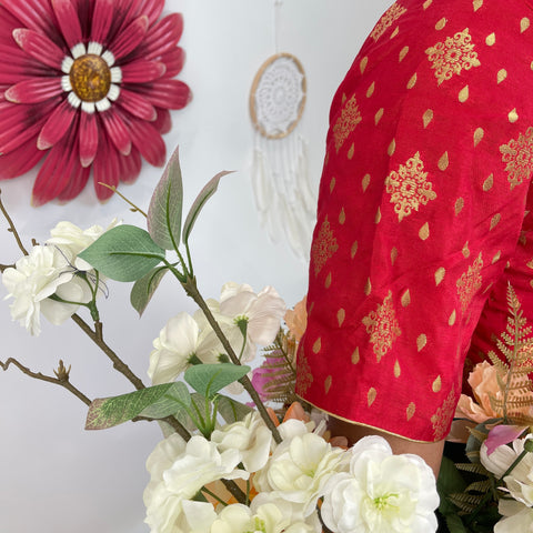 Red Chanderi Blouse