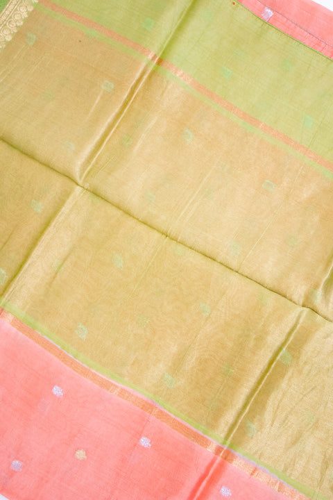 Peach Raw Mango saree