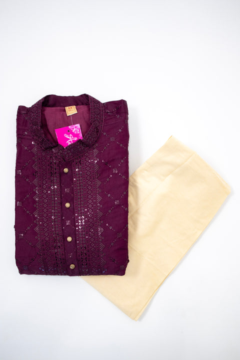 Wine Kurta set
