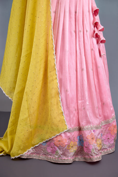Baby Pink Half Saree