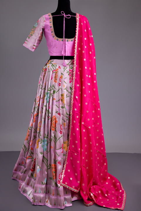 Baby Pink Paithani Half Saree