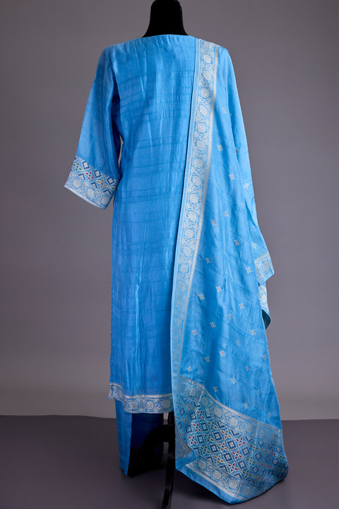Blue Tussar Suit set