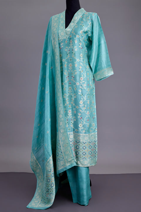 Sea Green Tussar Suit set