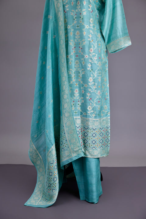 Sea Green Tussar Suit set