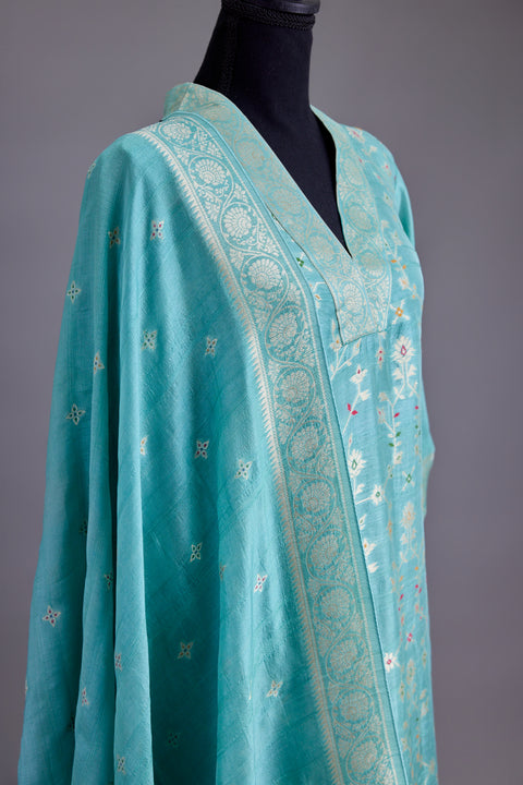 Sea Green Tussar Suit set