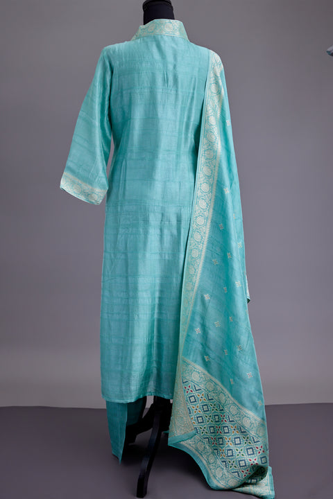 Sea Green Tussar Suit set