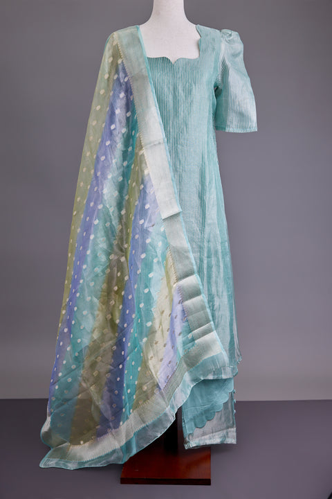 Sage Green Tissue Banarasi Suit set