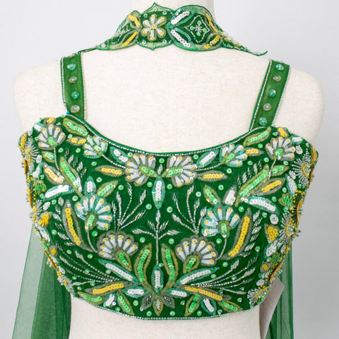 Green embroidered Lehenga