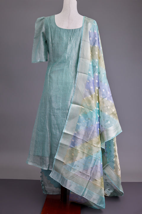 Sage Green Tissue Banarasi Suit set