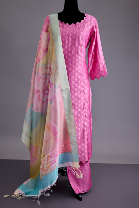 Pink Banarasi Suit set