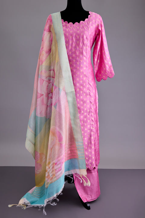 Pink Banarasi Suit set