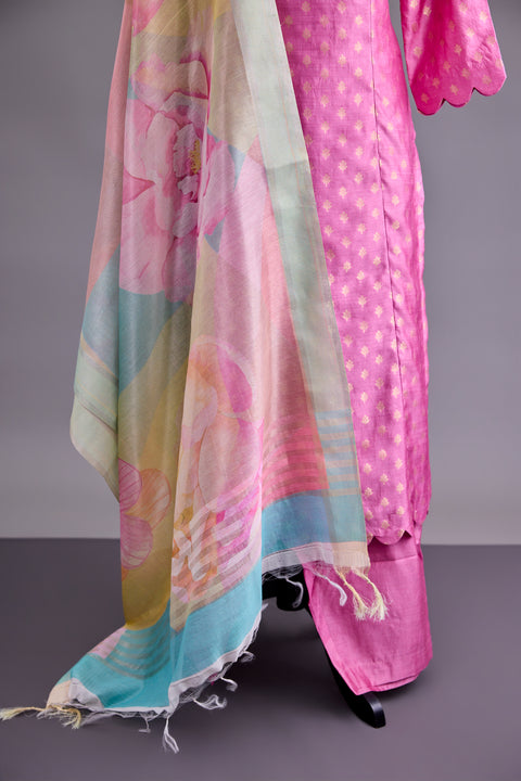 Pink Banarasi Suit set