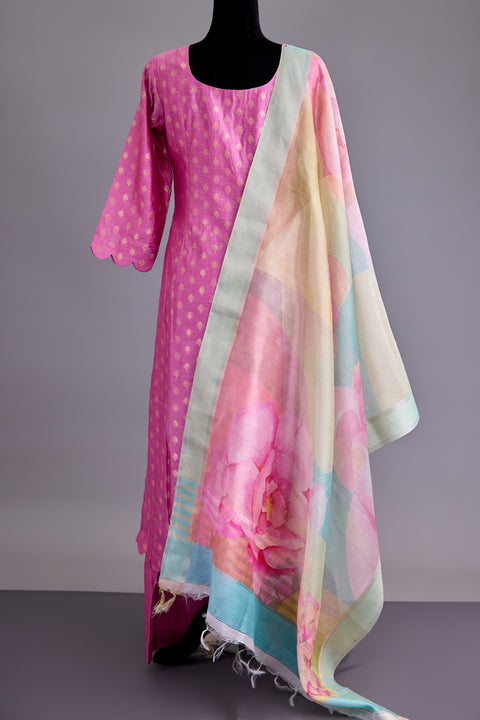Pink Banarasi Suit set
