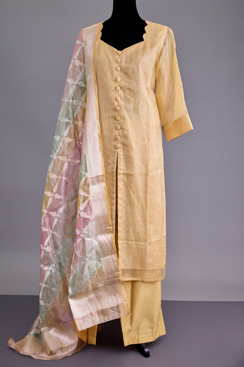 Gold Kota Banarasi Suit set