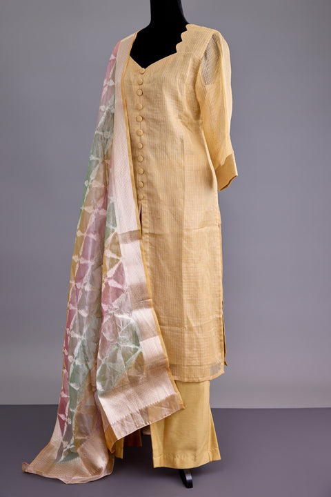 Gold Kota Banarasi Suit set