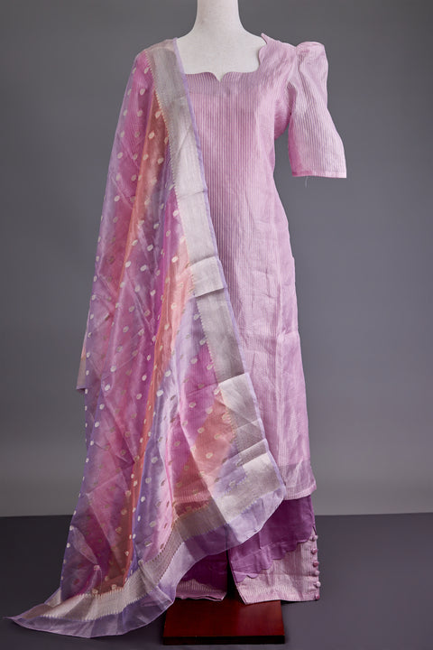Lavender Tissue Banarasi Suit set