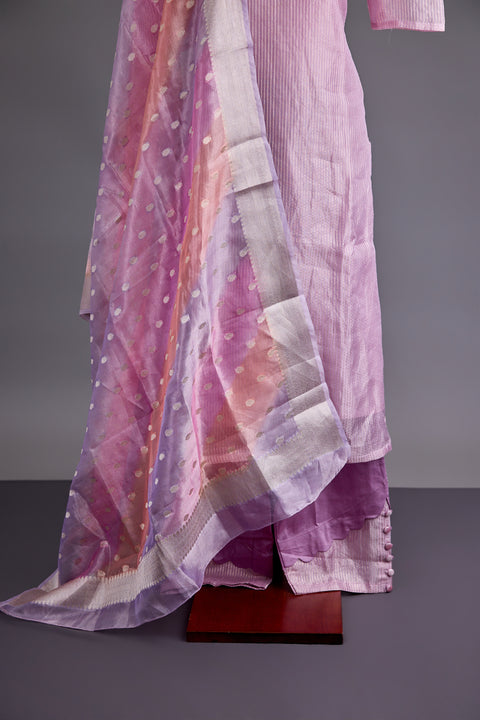 Lavender Tissue Banarasi Suit set