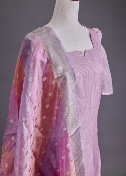 Lavender Tissue Banarasi Suit set