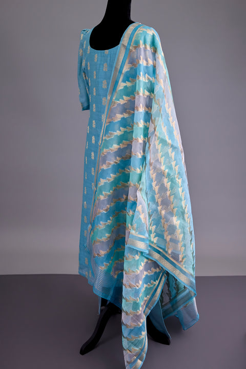 Blue Banarasi Suit set