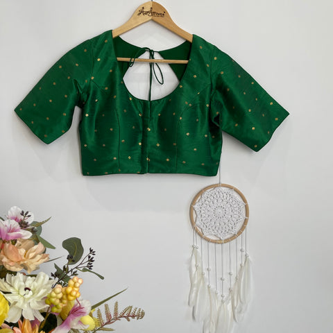 Rama Green Blouse with Gold Butis