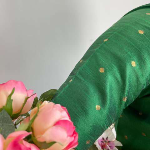 Rama Green Blouse with Gold Butis