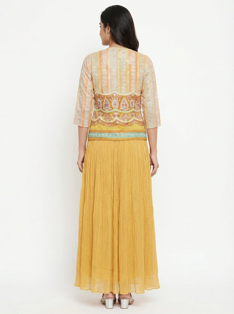 Yellow gown with over coat