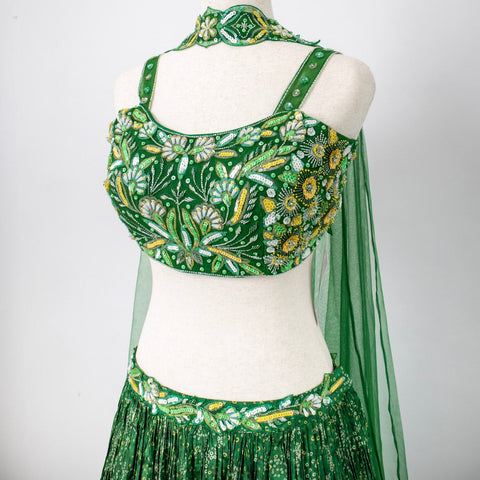 Green embroidered Lehenga