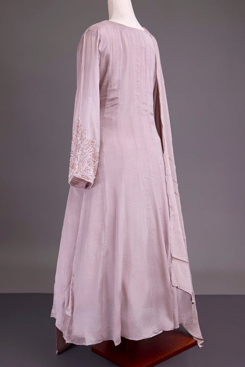 Mauve Chinnon Anarkali Set