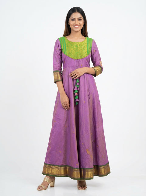 Lavender Pure Silk Traditional Gown
