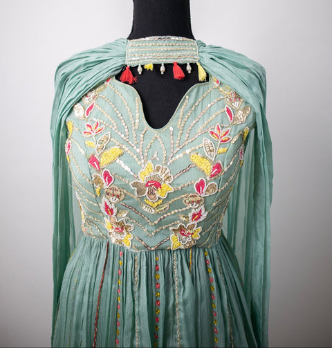 Blue and Yellow Sharara
